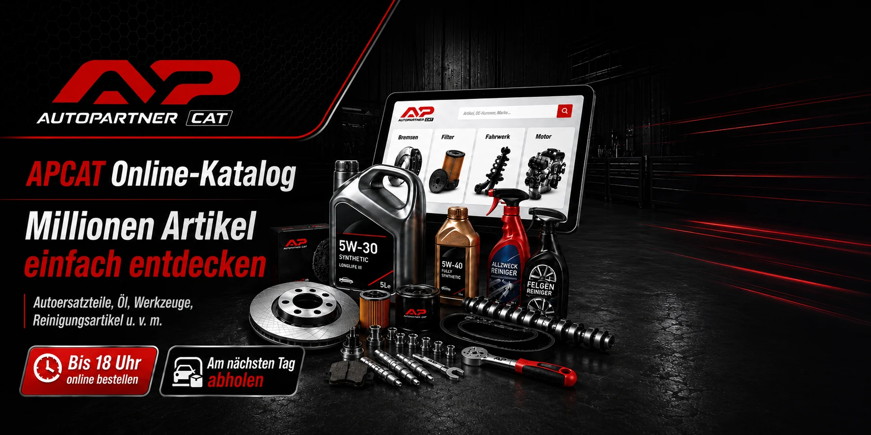 APCAT Online-Katalog von Autopartner — Autoersatzteile, Öl, Werkzeuge und Reinigungsartikel. Bis 18 Uhr online bestellen, am nächsten Tag abholen.