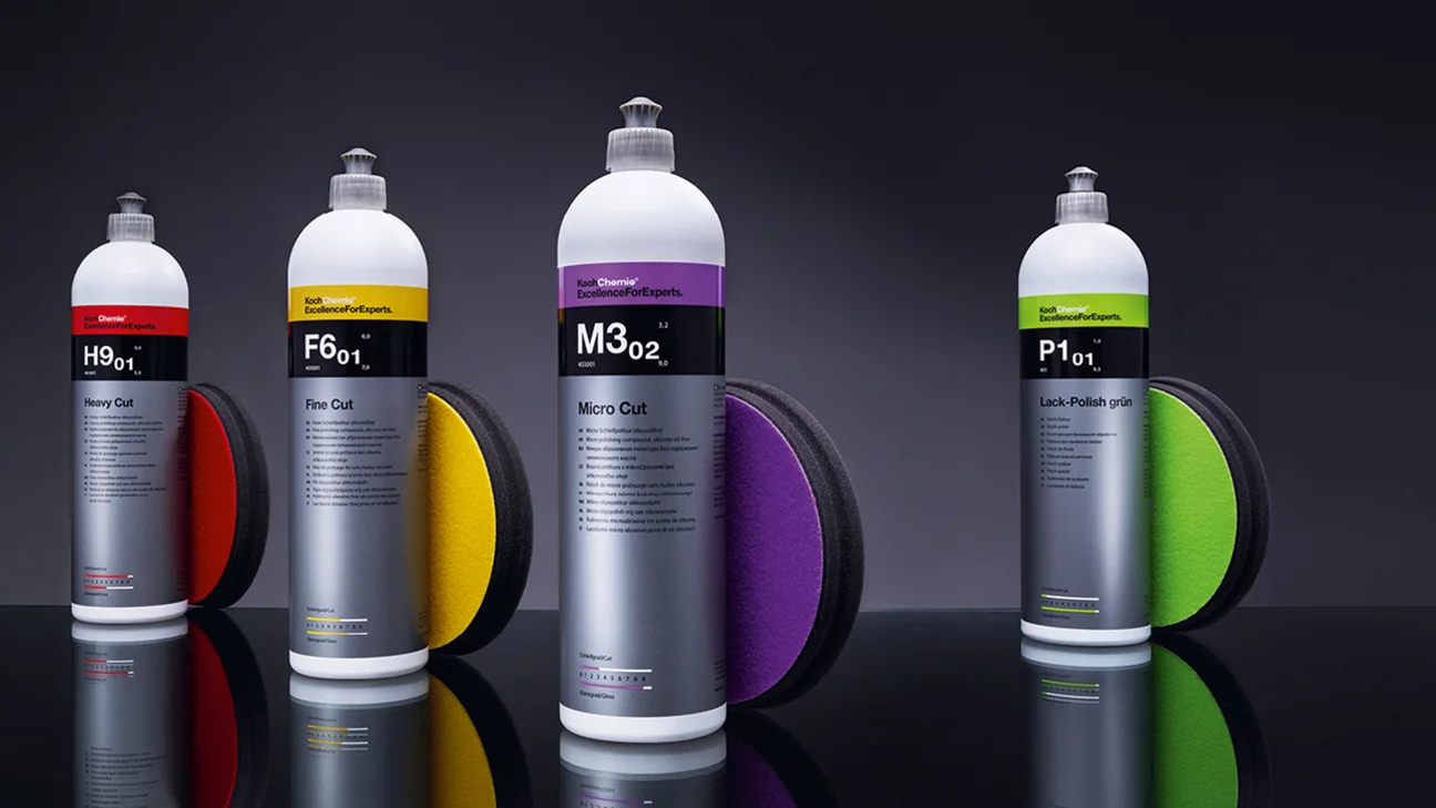 Koch Chemie PolishSystem — Polituren H9, F6, M3 und P1 mit Polierpads